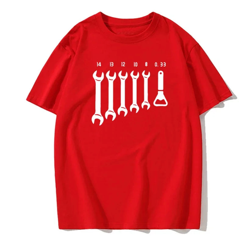 Men's Wrench Mechanic Design Car Shirts red front