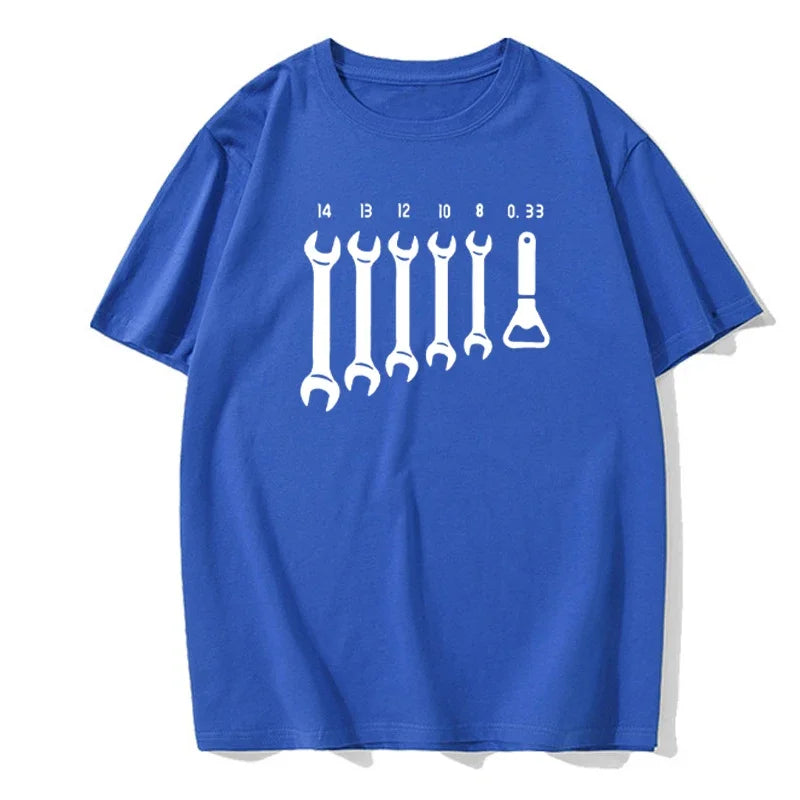 Men's Wrench Mechanic Design Car Shirts blue front