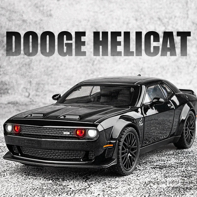 1:32 Dodge Challenger SRT Hellcat Alloy Muscle Car Model Black