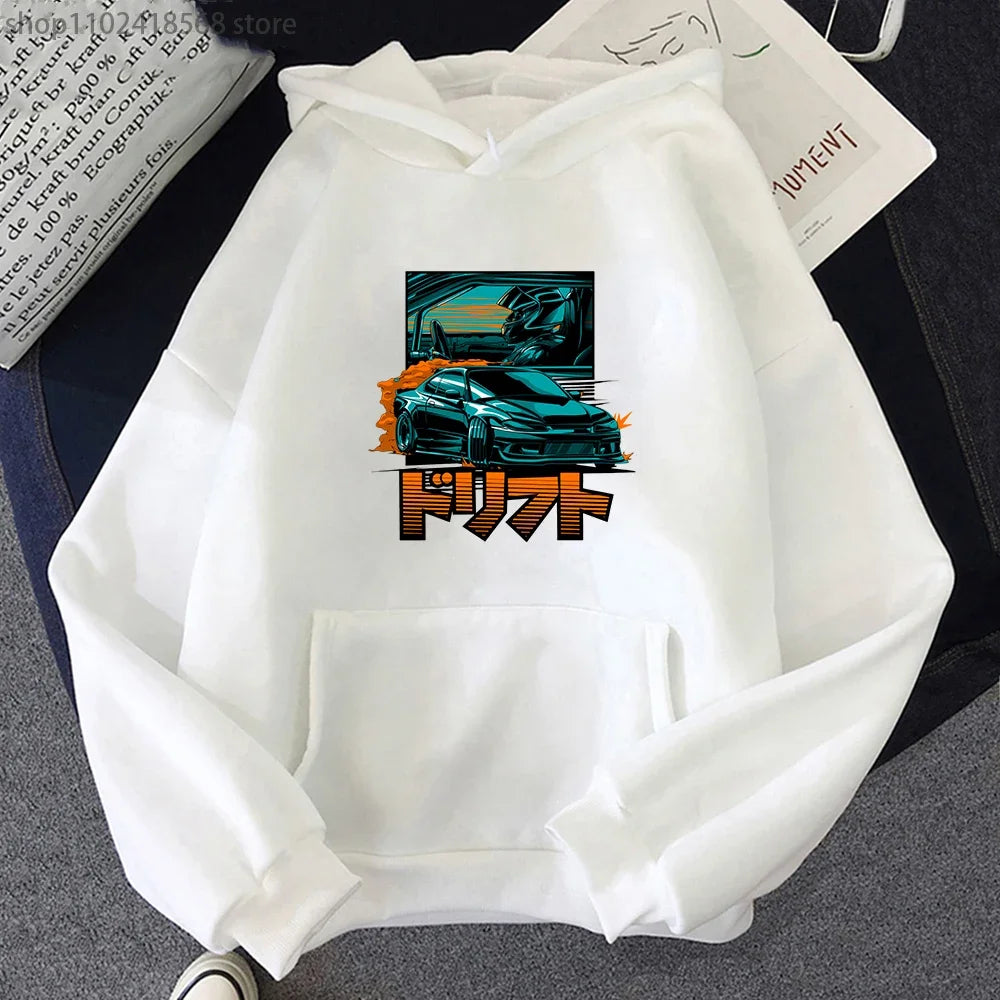 Nissan Silvia Car Hoodie Gray White