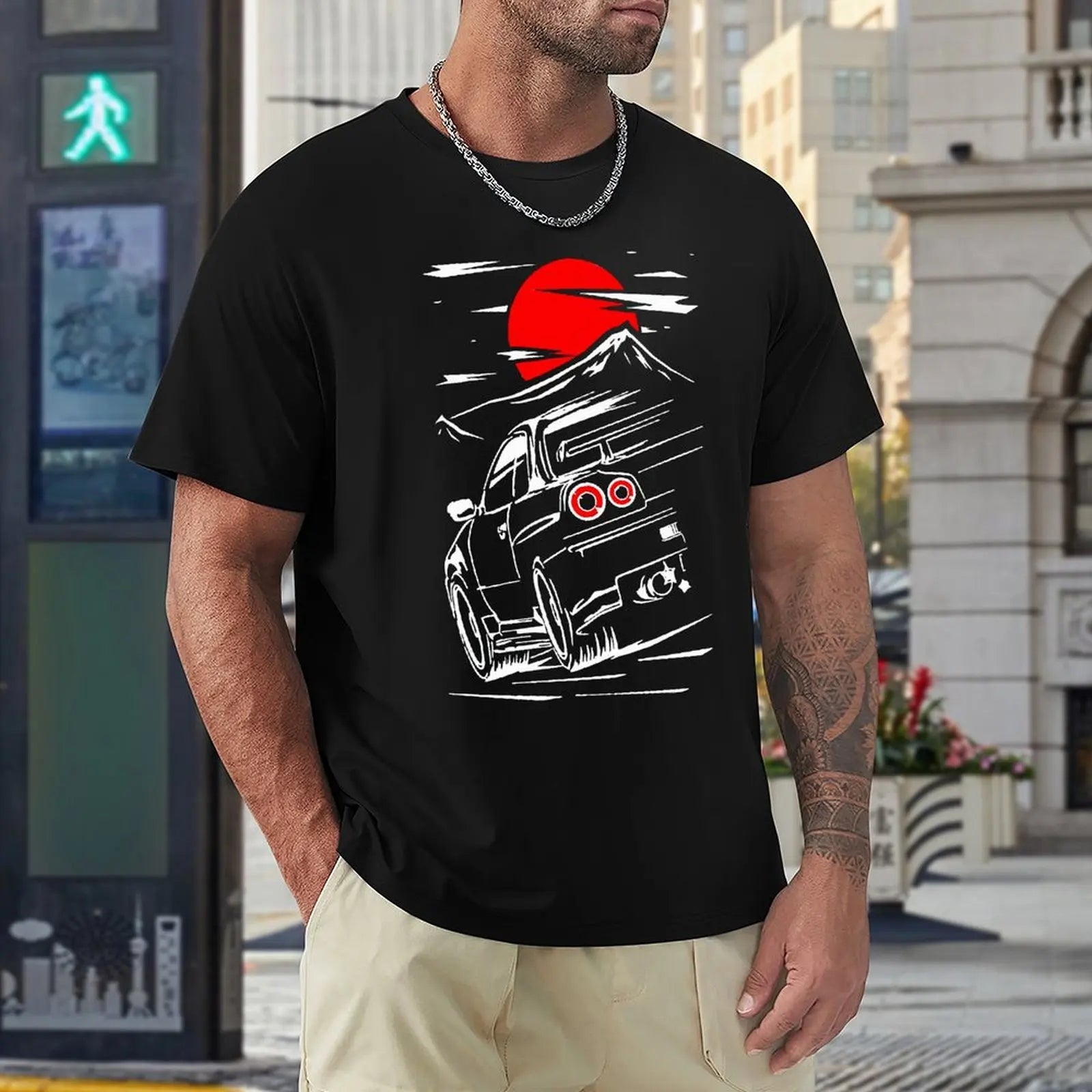 Nissan Skyline GTR R34 Design Car Shirts Black Front