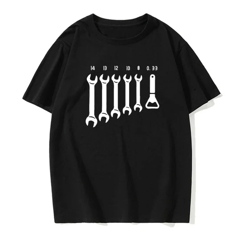 Men's Wrench Mechanic Design Car Shirts black front